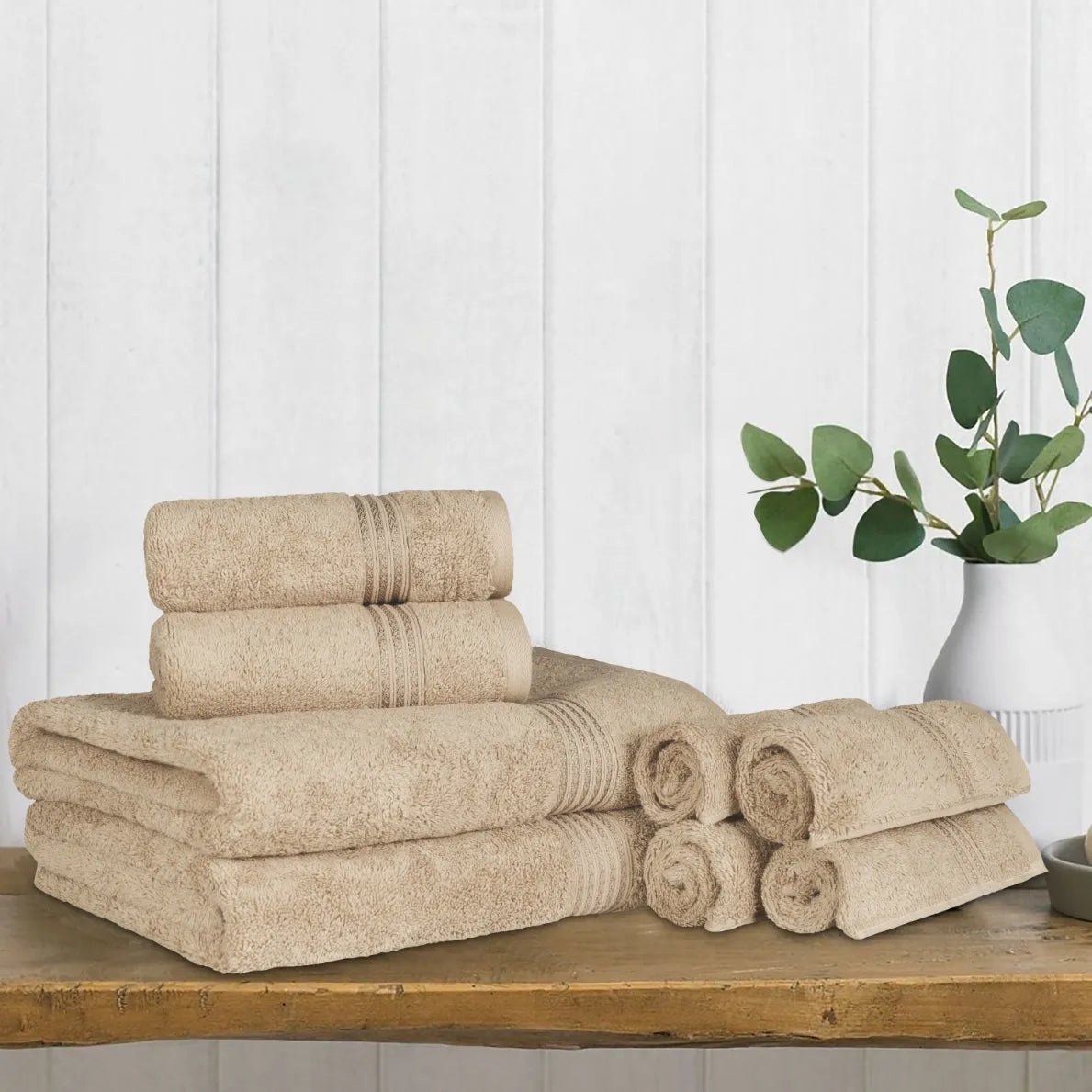 Heritage Egyptian Cotton Plush Heavyweight 8 Piece Towel Set