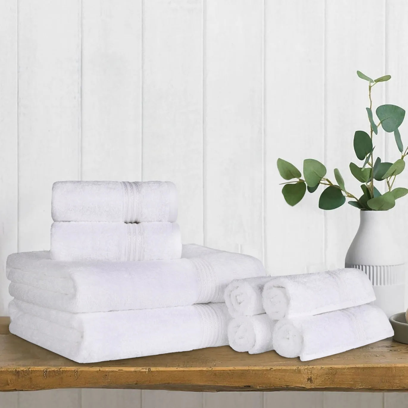 Heritage Egyptian Cotton Plush Heavyweight 8 Piece Towel Set