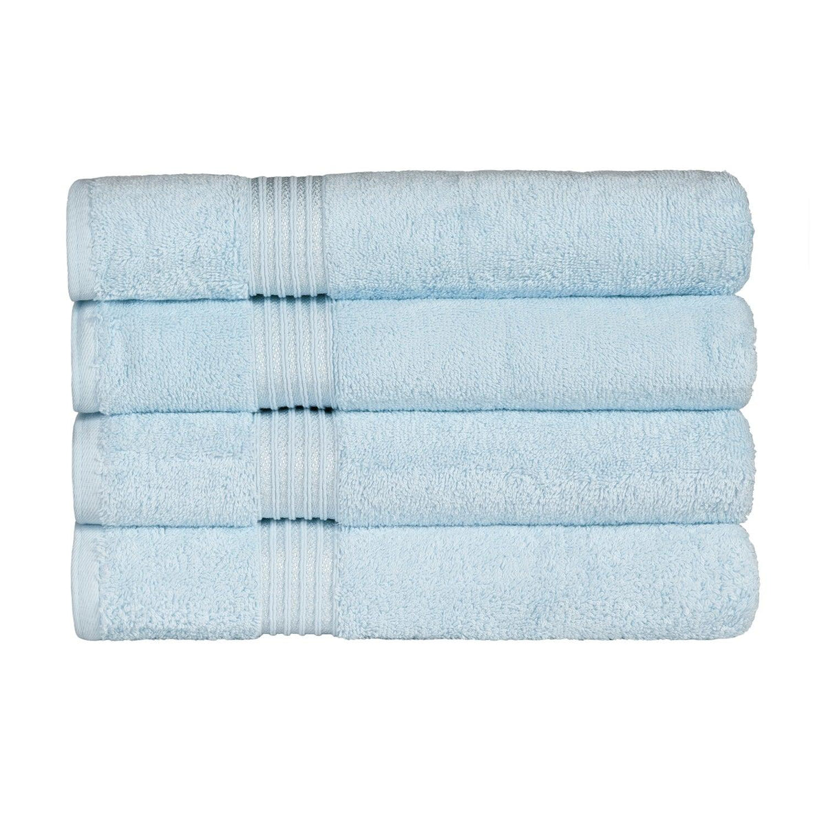 Egyptian Cotton Highly Absorbent Solid 4 Piece Bath Towel Set - LightBlue