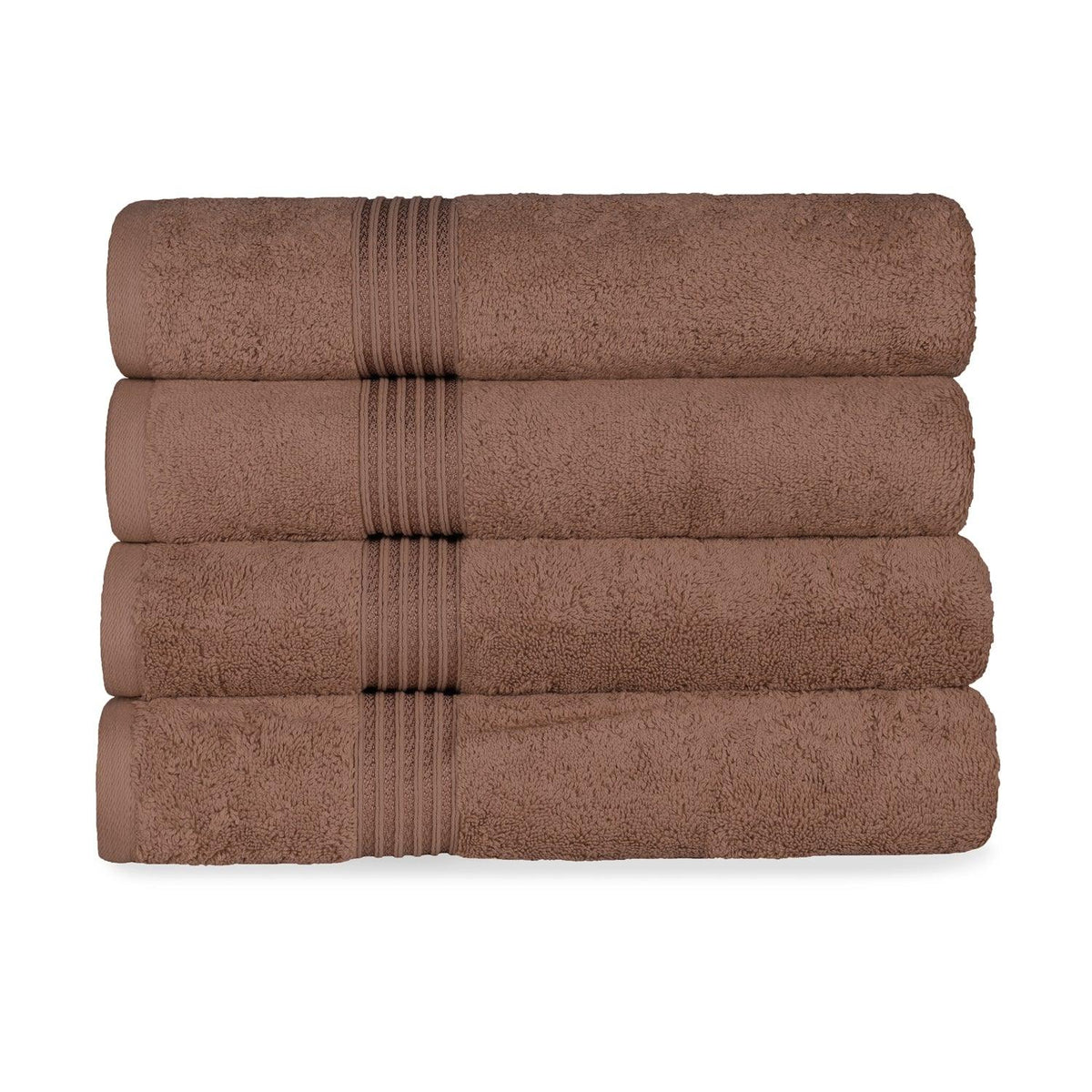 Egyptian Cotton Highly Absorbent Solid 4 Piece Bath Towel Set - Mocha