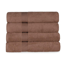 Egyptian Cotton Highly Absorbent Solid 4 Piece Bath Towel Set - Mocha