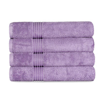 Egyptian Cotton Highly Absorbent Solid 4 Piece Bath Towel Set - RoyalPurple