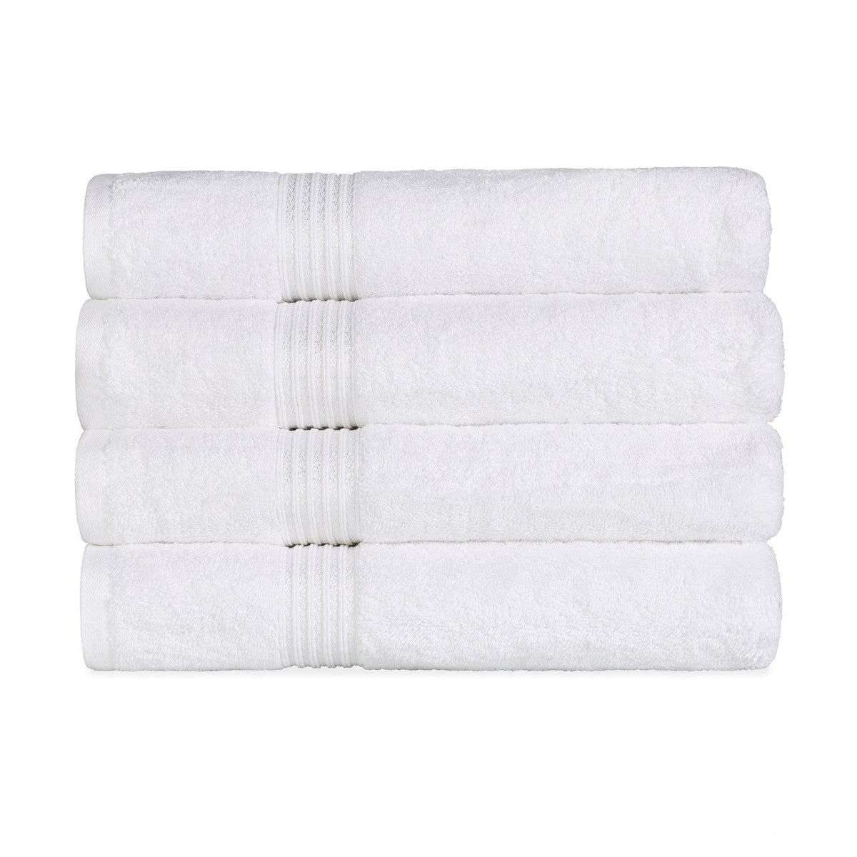 Egyptian Cotton Highly Absorbent Solid 4 Piece Bath Towel Set - White