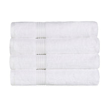 Egyptian Cotton Highly Absorbent Solid 4 Piece Bath Towel Set - White