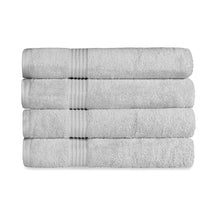 Egyptian Cotton Highly Absorbent Solid 4 Piece Bath Towel Set - Silver