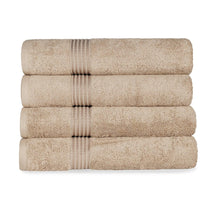 Egyptian Cotton Highly Absorbent Solid 4 Piece Bath Towel Set - Latte