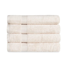 Egyptian Cotton Highly Absorbent Solid 4 Piece Bath Towel Set - Ivory