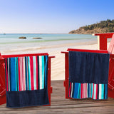 Nautical Stripe Cotton Oversized 2 Piece Beach Towel Set - Beach Towel by Superior