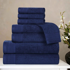 Honeycomb Textured Waffle Border Cotton 8 Piece Towel Set