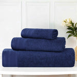 Honeycomb Textured Waffle Border Cotton 3 Piece Towel Set - Towel Set by Superior