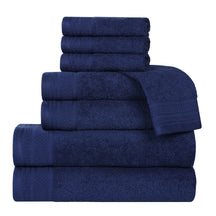 Honeycomb Textured Waffle Border Cotton 8 Piece Towel Set