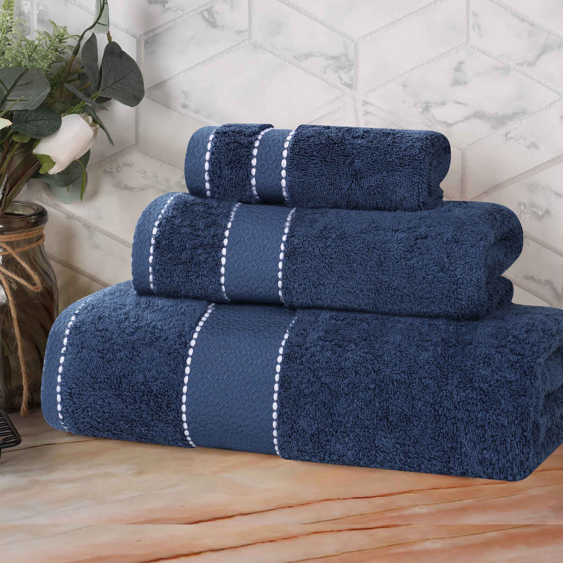 Niles Egyptian Giza Cotton Plush Heavyweight Soft 3 Piece Towel Set