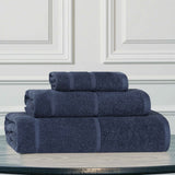 Mile Smart Twist Cotton Solid Thick Border 3 Piece Towel Set - Towel Set by Superior