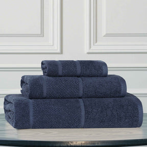 Mile Smart Twist Cotton Solid Thick Border 3 Piece Towel Set