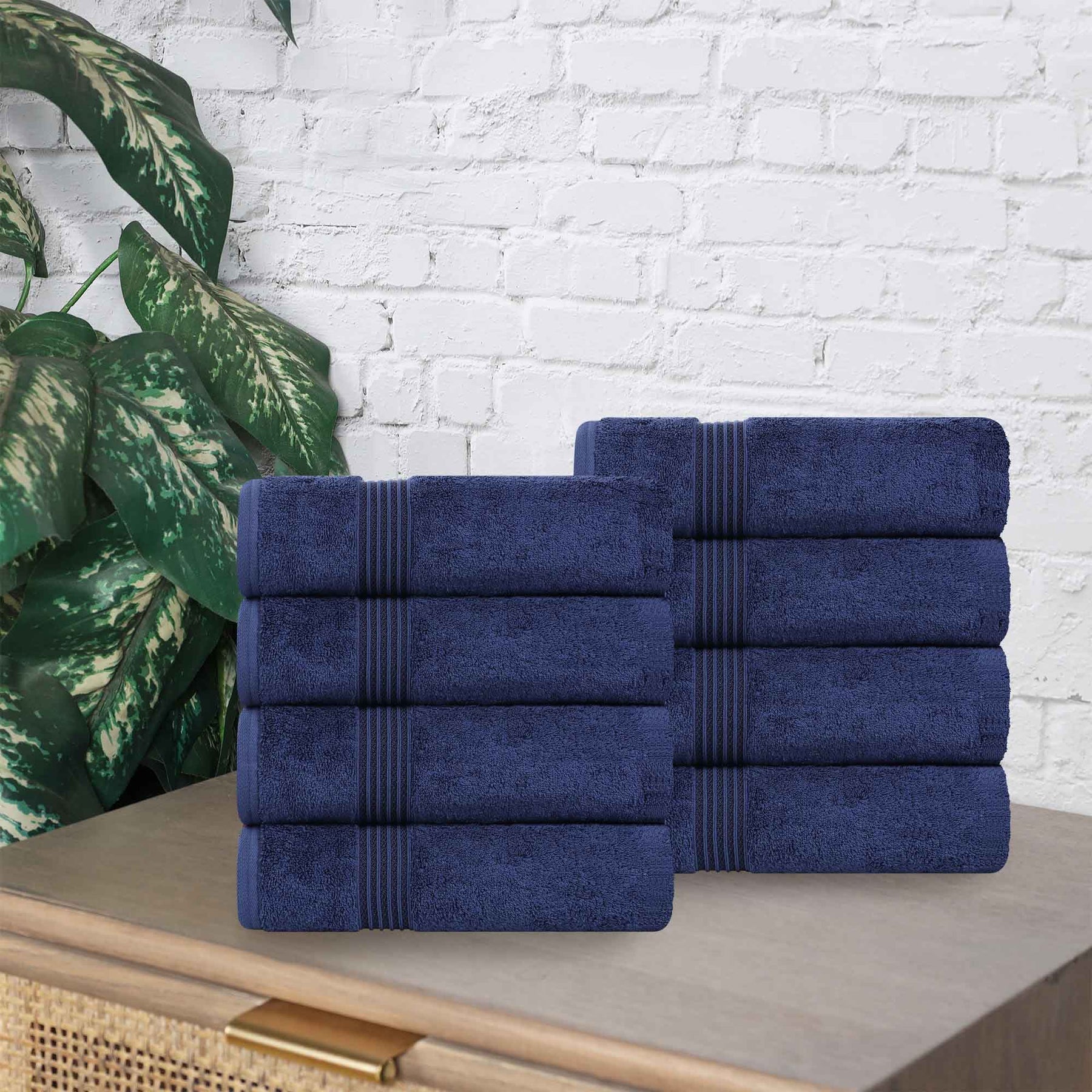 Heritage Egyptian Cotton Plush Luxury Hand Towel Set of 8