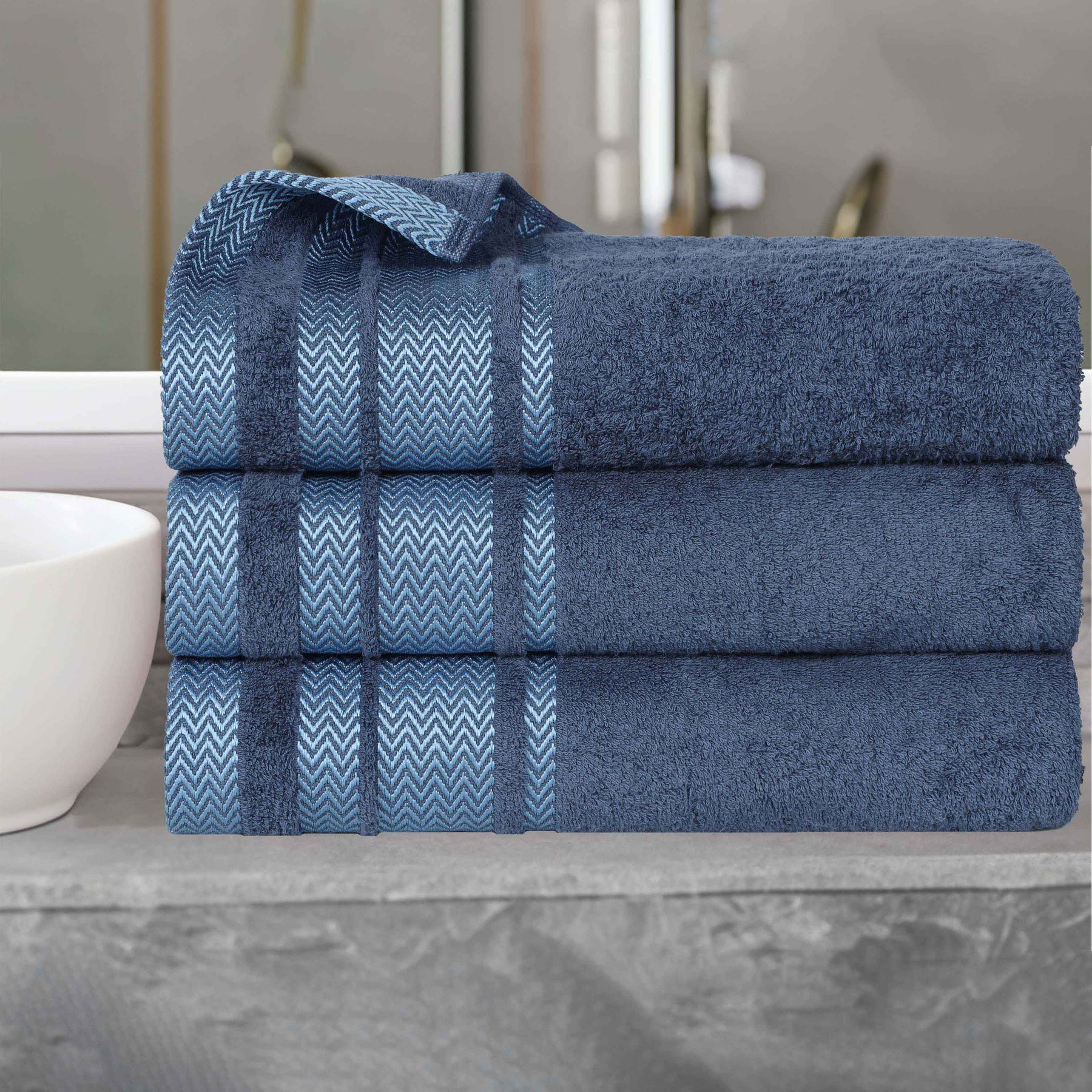 Hays Cotton Medium Weight Ultra-Soft Bath Towel Set of 3