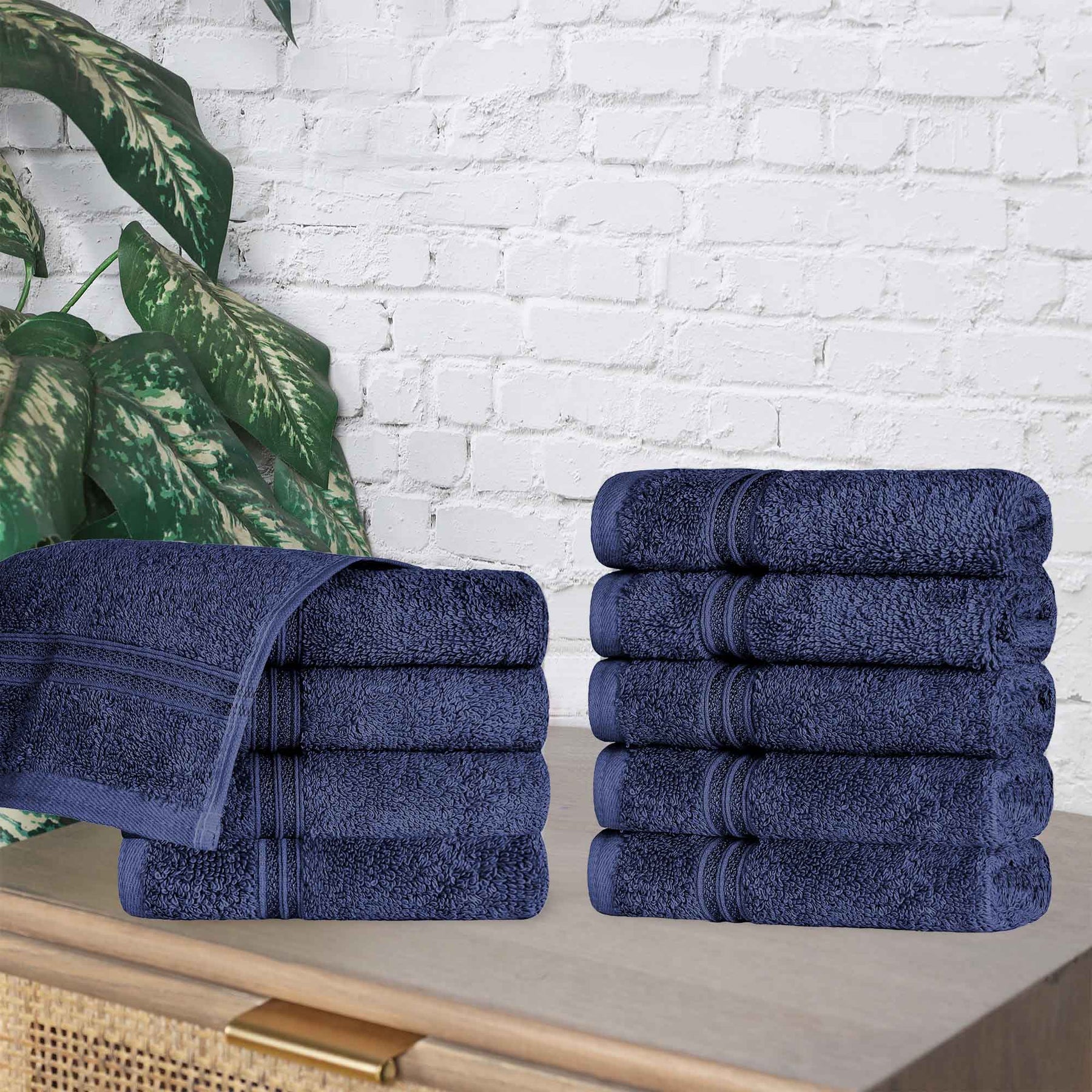 Heritage Egyptian Cotton Plush Absorbent Luxury Face Towel Set of 10 - Face Towel by Superior