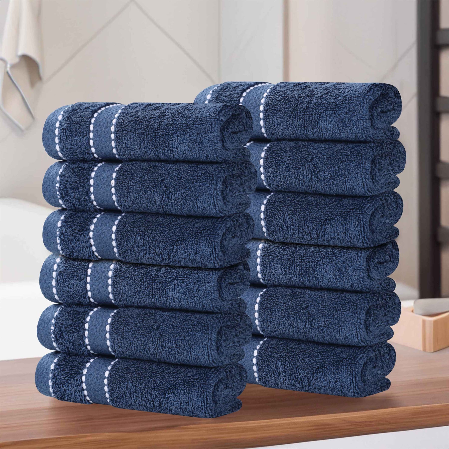 Niles Egyptian Giza Cotton Plush Heavyweight Soft 12 Piece Towel Set