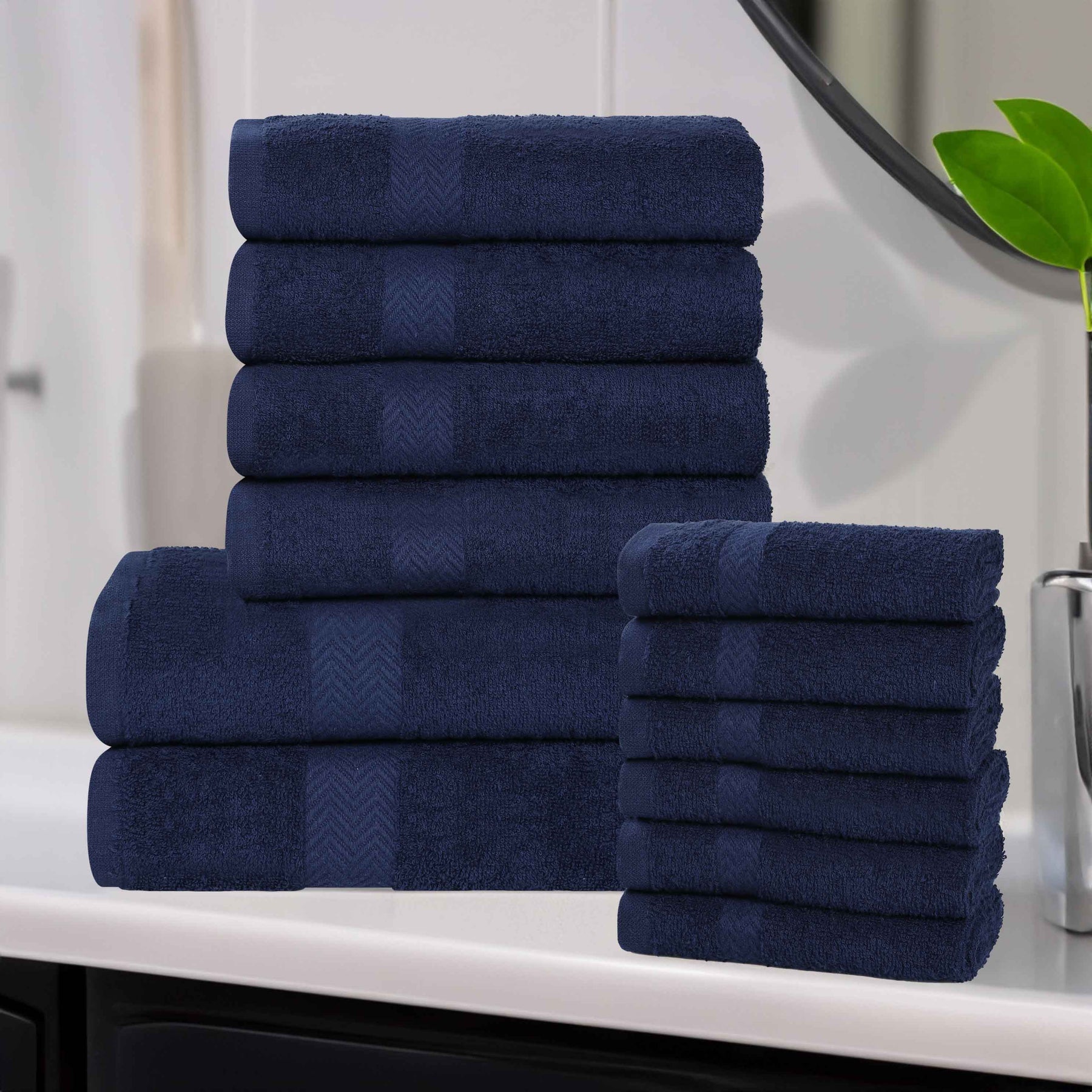 Eco-Friendly Cotton Absorbent Assorted 12 Piece Towel Set