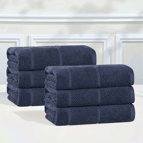 Mile Smart Twist Cotton Medium Weight Solid Hand Towels, Set of 6