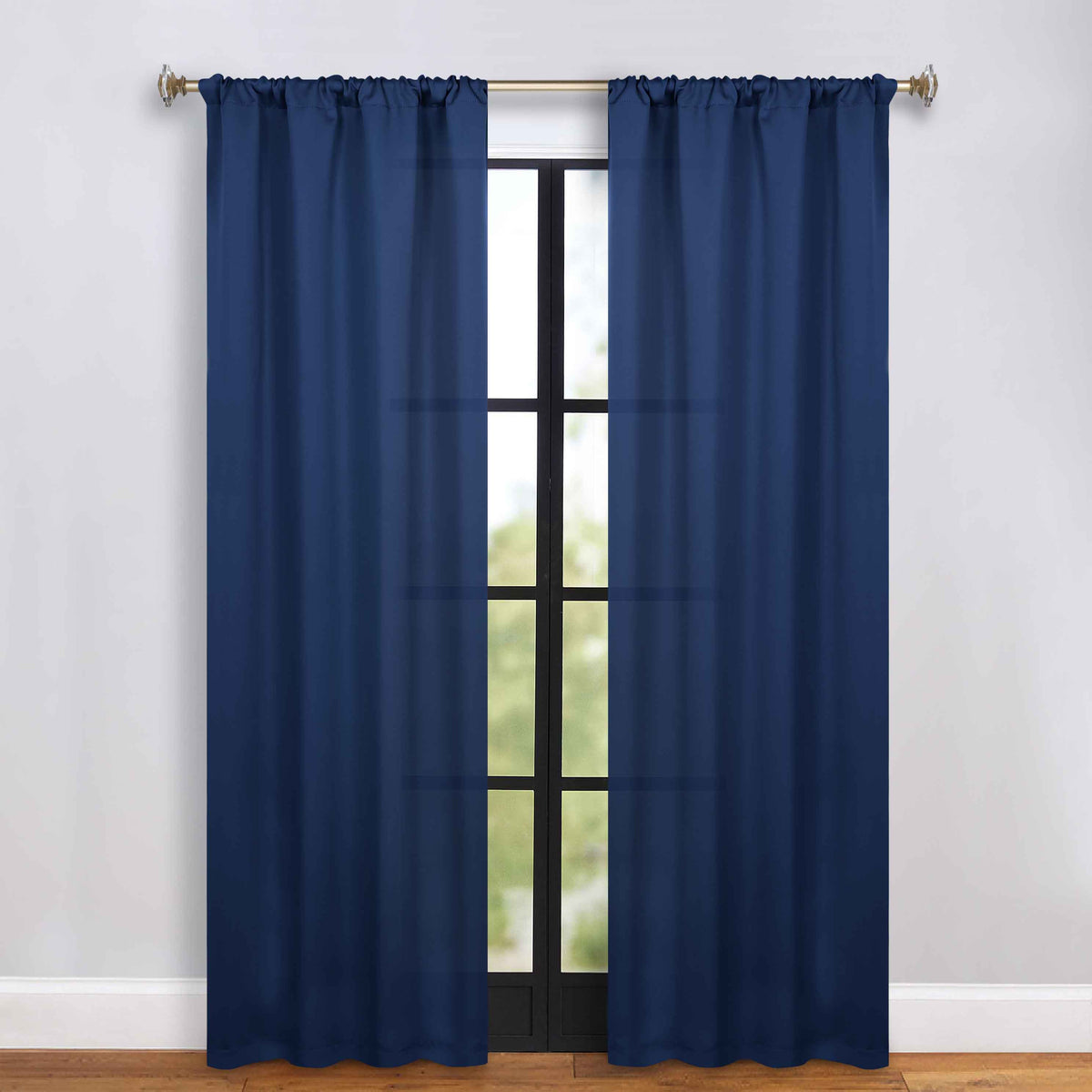 Solid Room Darkening Rod Pocket Blackout Curtain Panels, Set of 2