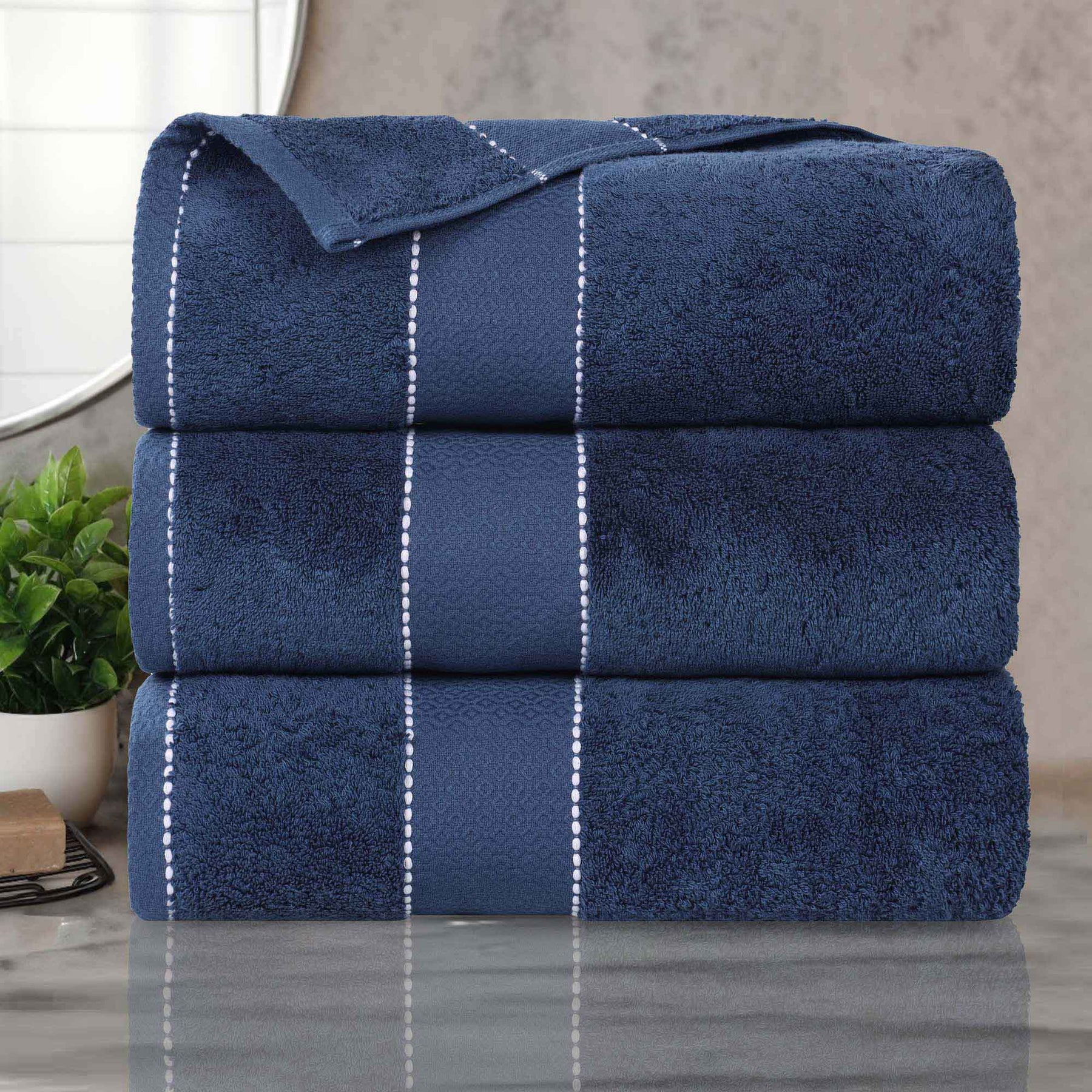 Niles Egyptian Giza Cotton Plush Thick Absorbent Bath Towel Set of 3