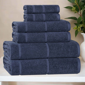 Mile Smart Twist Cotton Solid Thick Border 6 Piece Towel Set