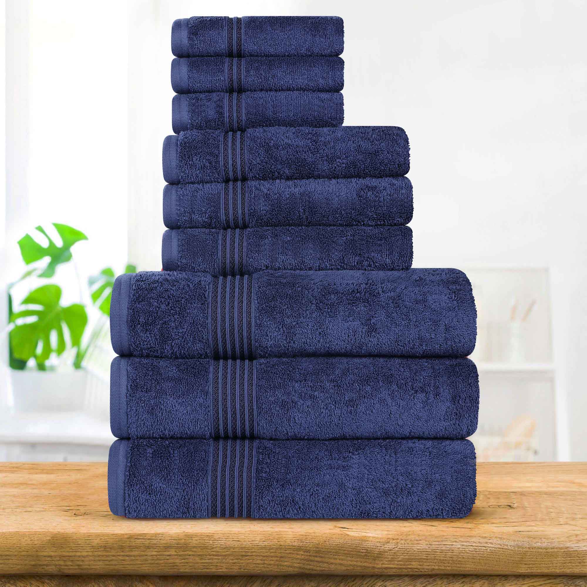 Heritage Egyptian Cotton Plush Absorbent Luxury 9 Piece Towel Set - Towel Set by Superior