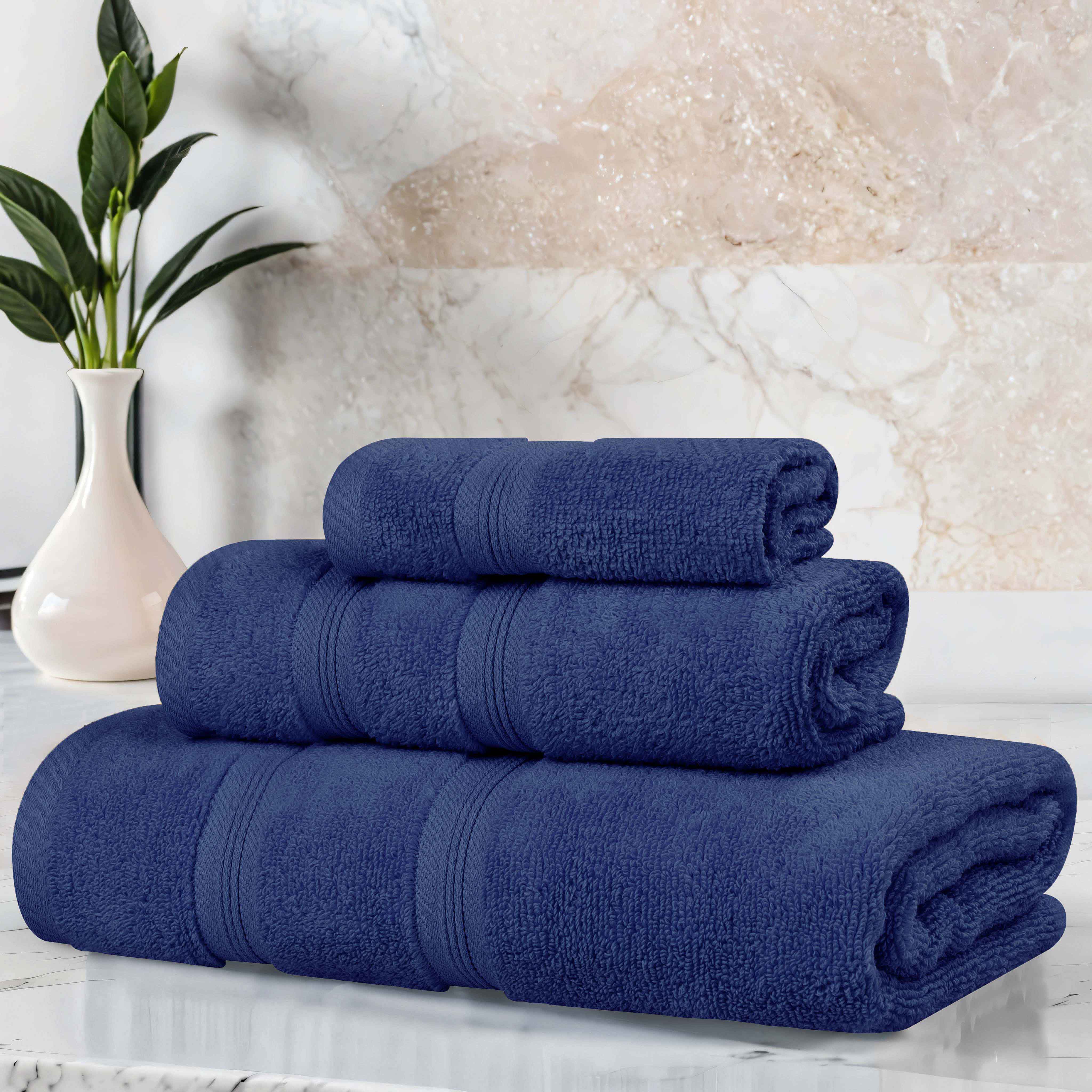 Smart Dry Zero Twist Cotton Medium Weight 3 Piece Assorted Towel Set - Towel Set by Superior