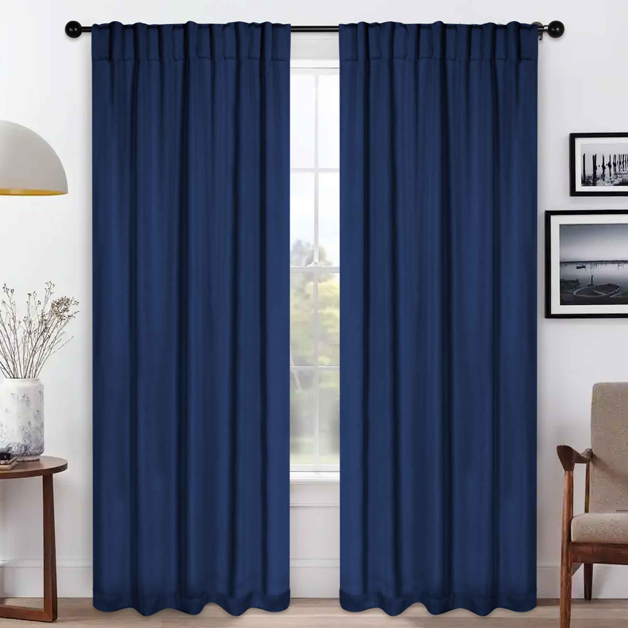 Solid Room Darkening Blackout Curtain Panels, Back Tabs, Set of 2 - Blackout Curtains by Superior