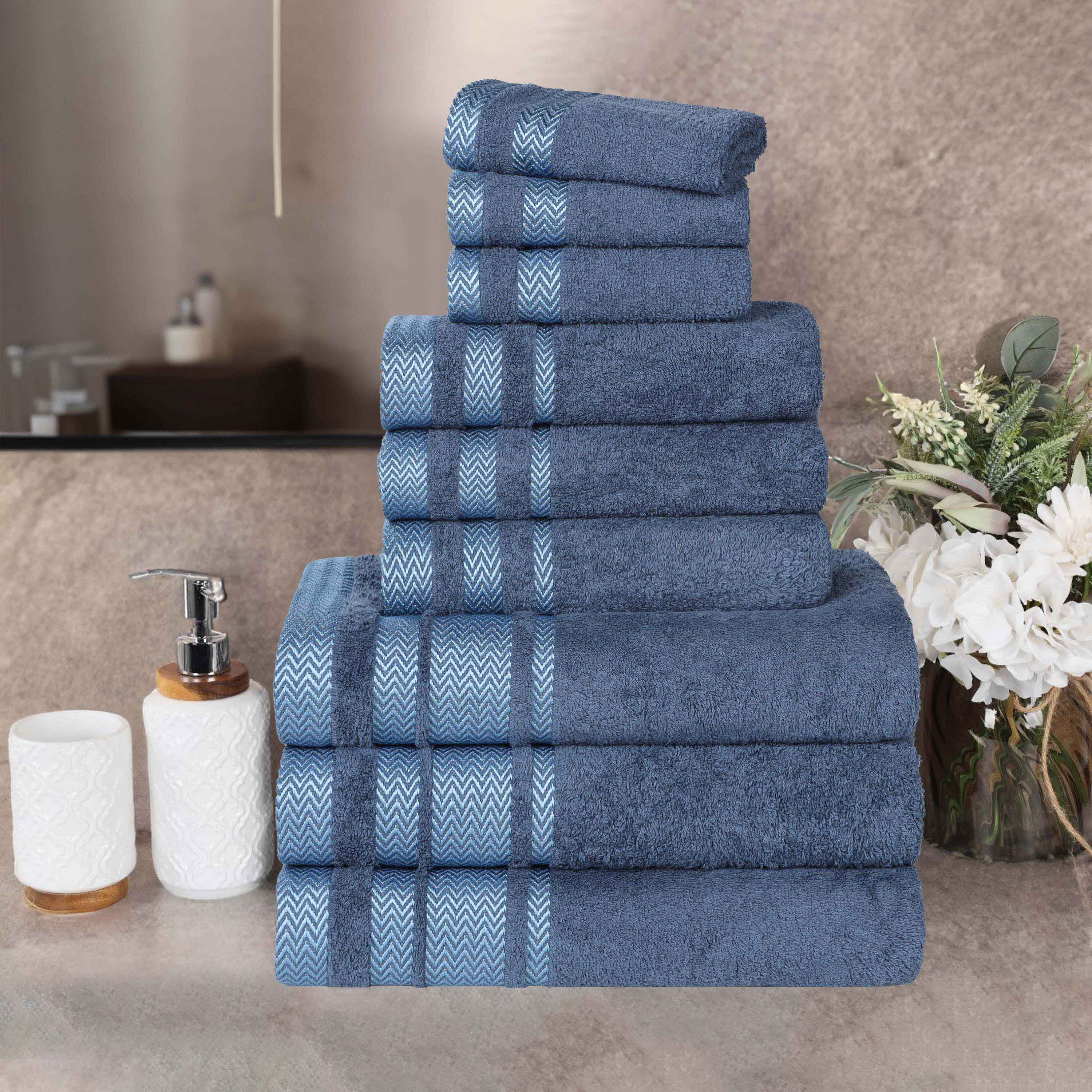 Hays Cotton Medium Weight 9 Piece Assorted Bathroom Towel Set - Towel Set by Superior