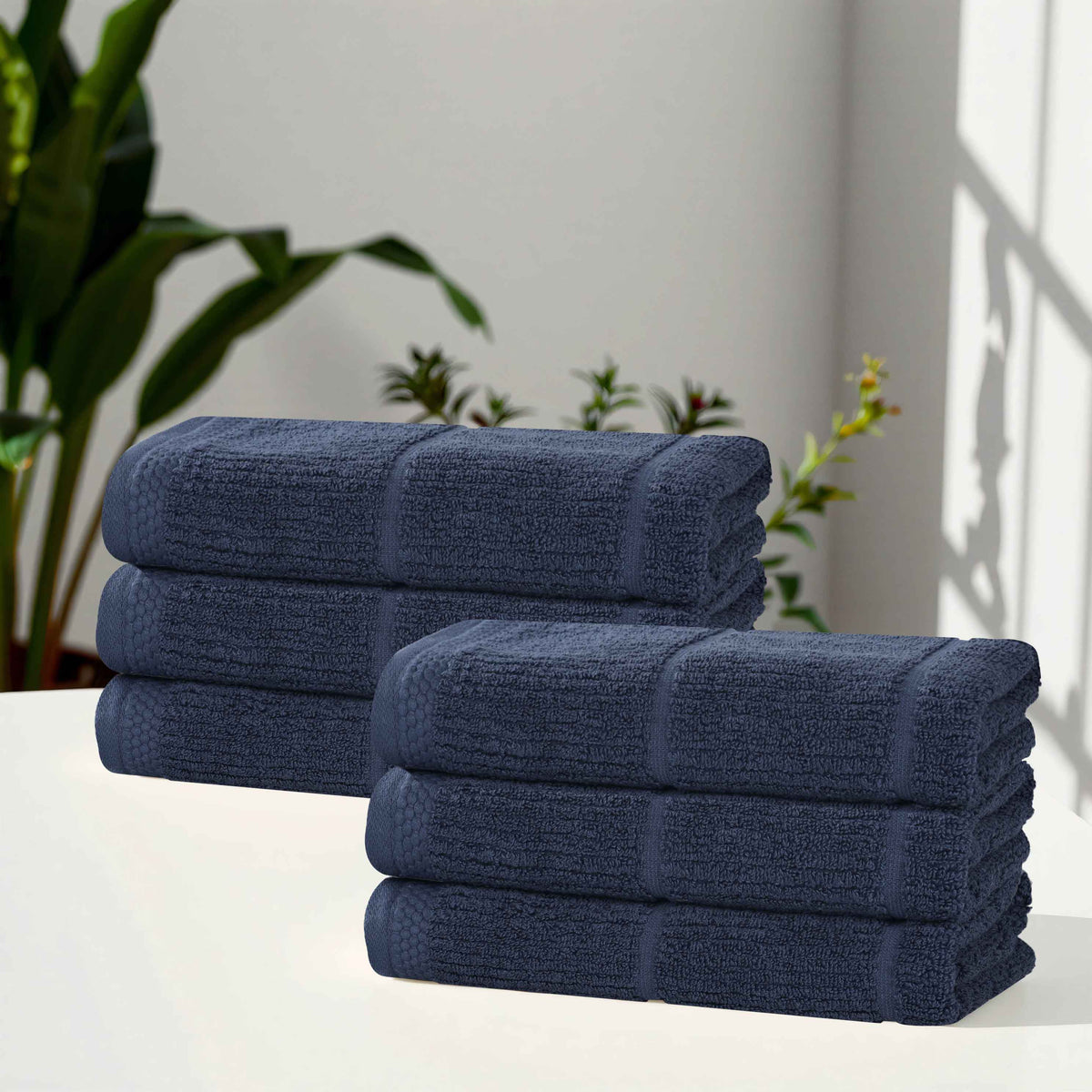 Milo Smart Twist Cotton Medium Weight Solid Hand Towels, Set of 6