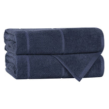 Mile Smart Twist Cotton Solid Thick Border Bath Towels, Set of 2