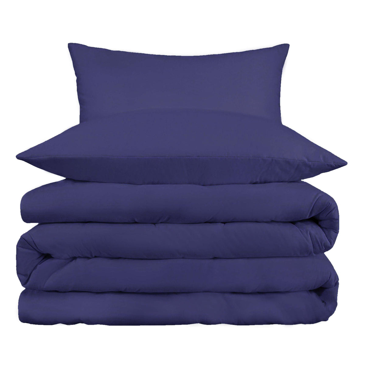 Cotton Blend 800 Thread Count Solid Duvet Cover Set - NavyBlue