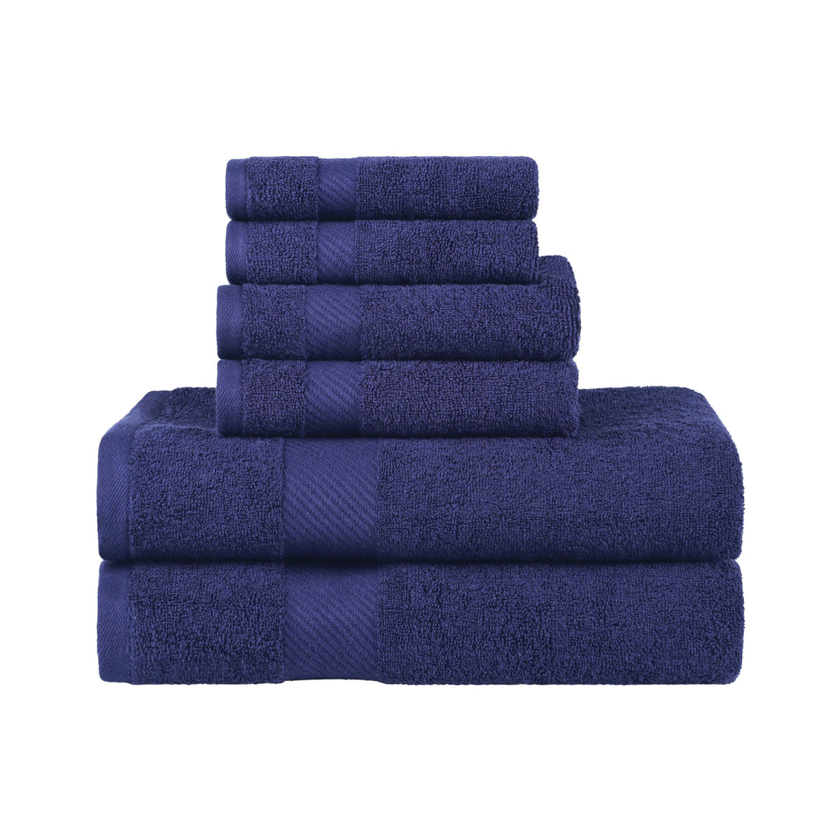 Egyptian Cotton Dobby Border Medium Weight 6 Piece Towel Set