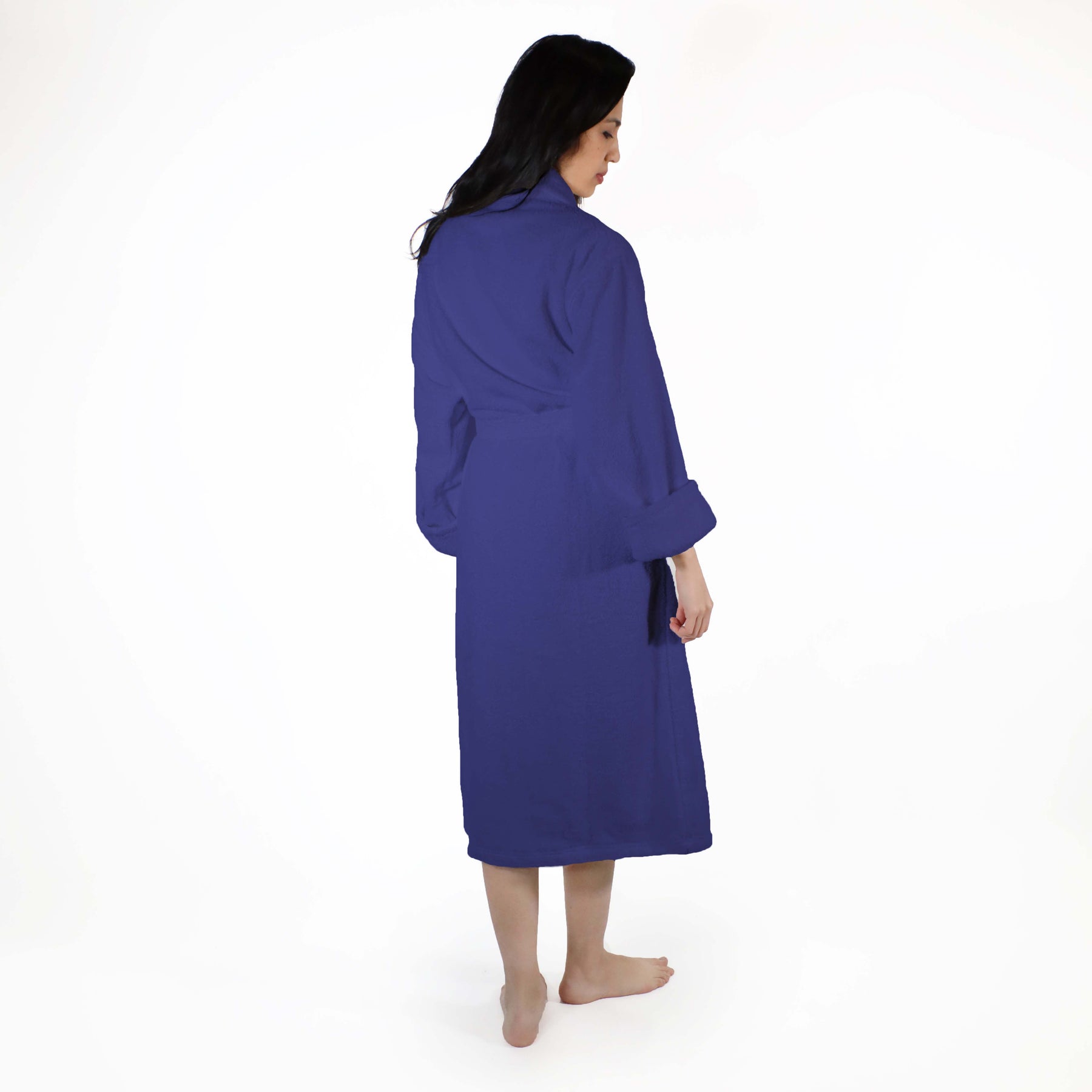 Classic Women's Bath Robe Turkish Cotton Bathrobe with Adjustable Belt