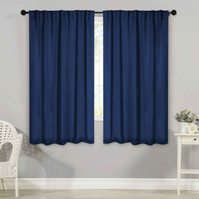 Solid Room Darkening Blackout Curtain Panels, Back Tabs, Set of 2