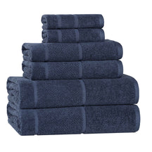 Mile Smart Twist Cotton Solid Thick Border 6 Piece Towel Set