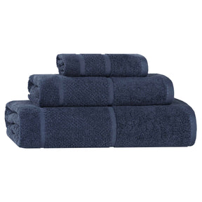 Mile Smart Twist Cotton Solid Thick Border 3 Piece Towel Set