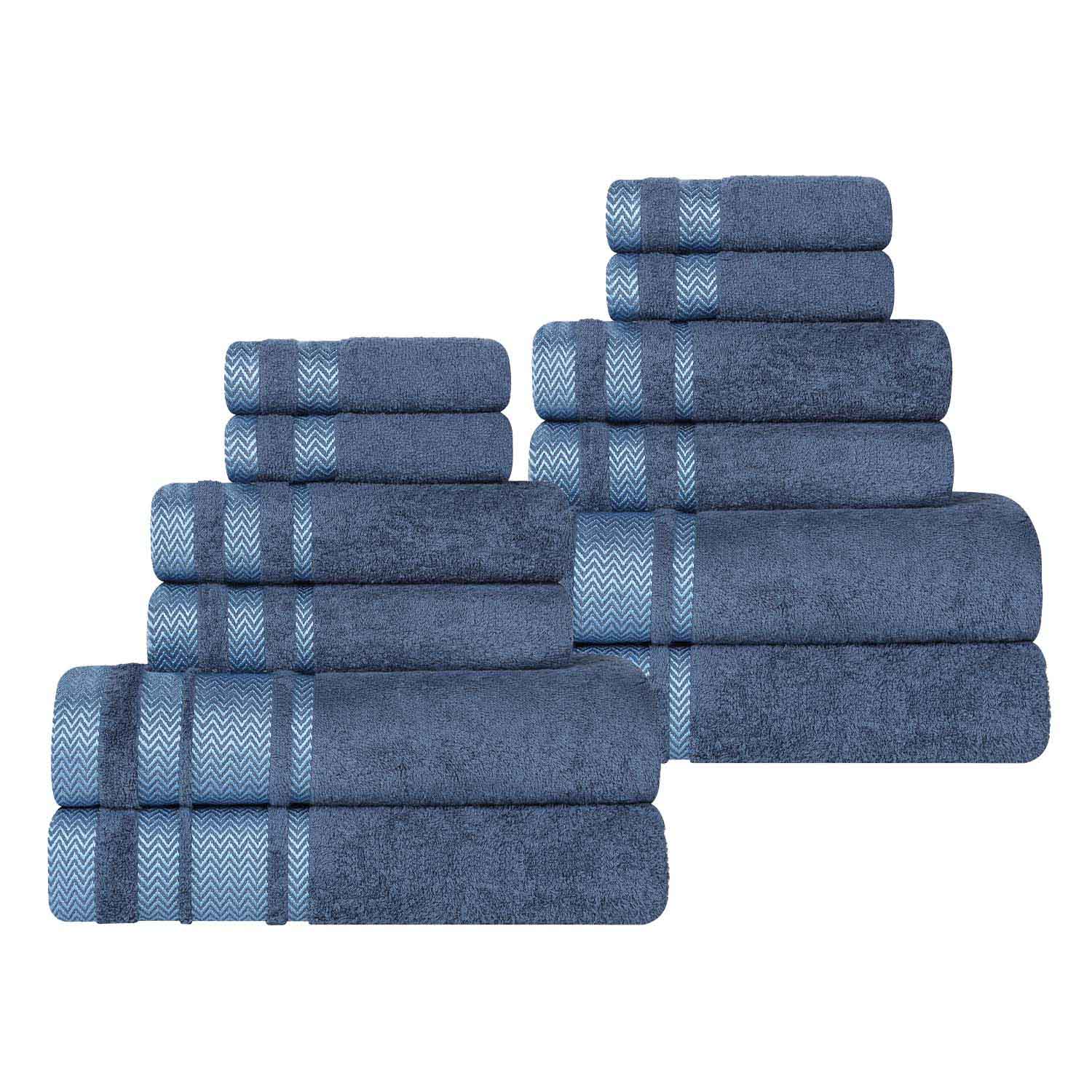 Hays Cotton Medium Weight 12 Piece Assorted Bathroom Towel Set - Towel Set by Superior