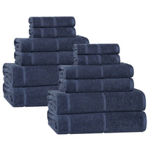 Mile Smart Twist Cotton Solid Thick Border 12 Piece Towel Set