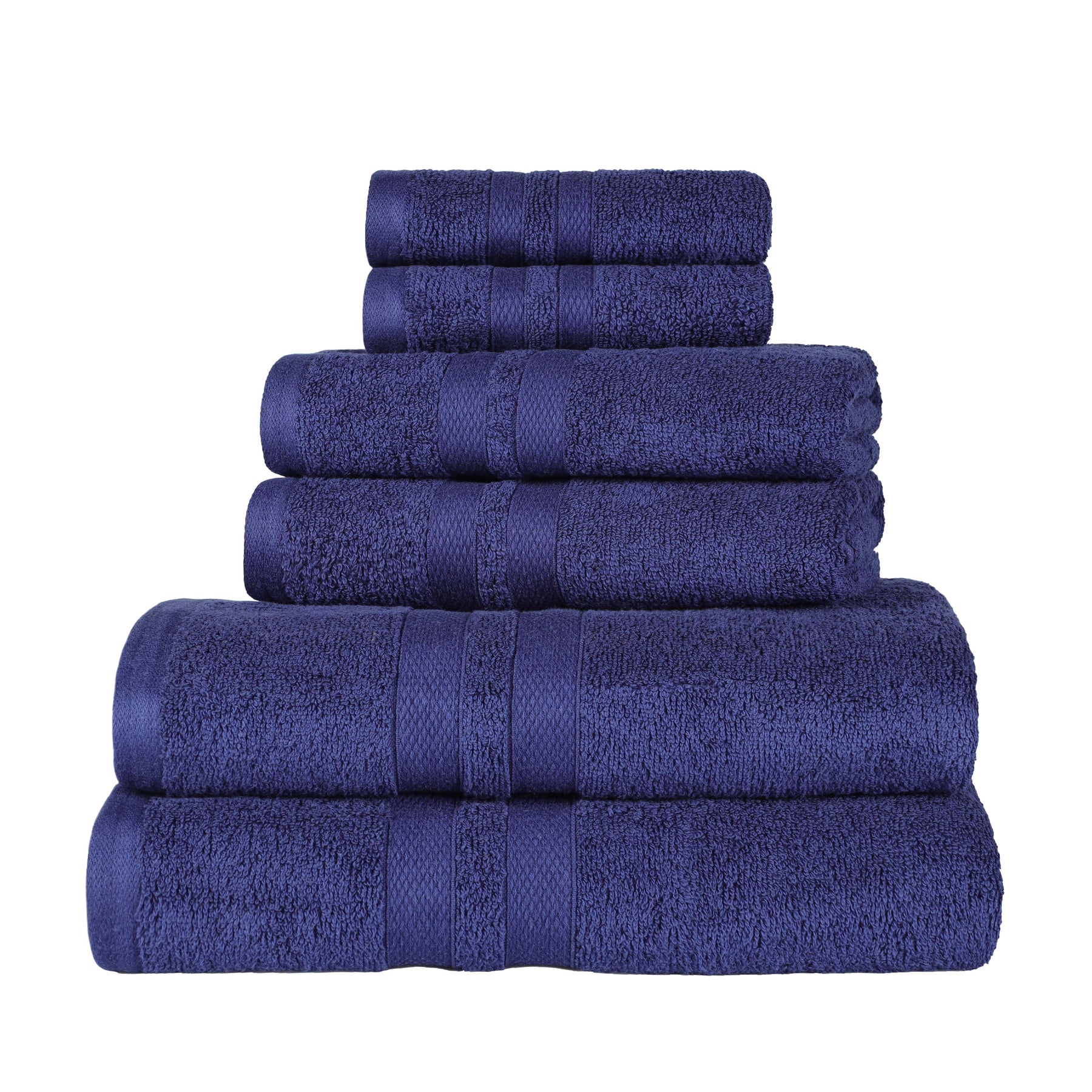 Ultra Soft Cotton Absorbent Solid Assorted 6 Piece Towel Set