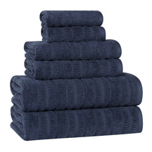 Mika Smart Twist Cotton Solid Textured Ribbed 6 Piece Towel Set