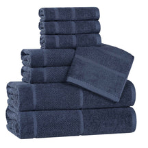 Mile Smart Twist Cotton Medium Soft Thick Border 8 Piece Towel Set