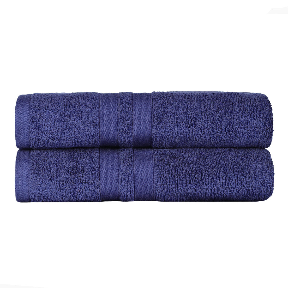 Ultra-Soft Cotton Solid Medium Weight Absorbent Bath Towel Set of 2 - NavyBlue