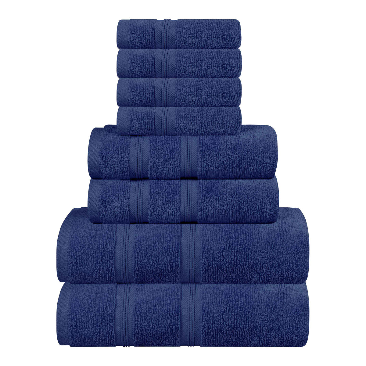 Smart Dry Zero Twist Cotton Medium Weight 8 Piece Assorted Towel Set