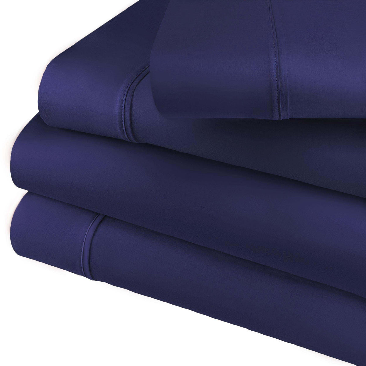 Cotton Blend 800 Thread Count Solid Deep Pocket Bed Sheet Set - NavyBlue