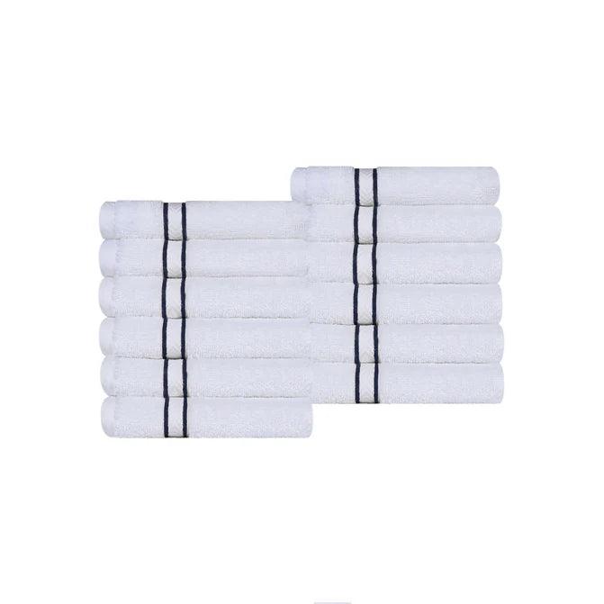 Turkish Cotton Ultra Plush Absorbent Solid 12-Piece Face Towel Set - Face Towel Set by Superior - Superior 