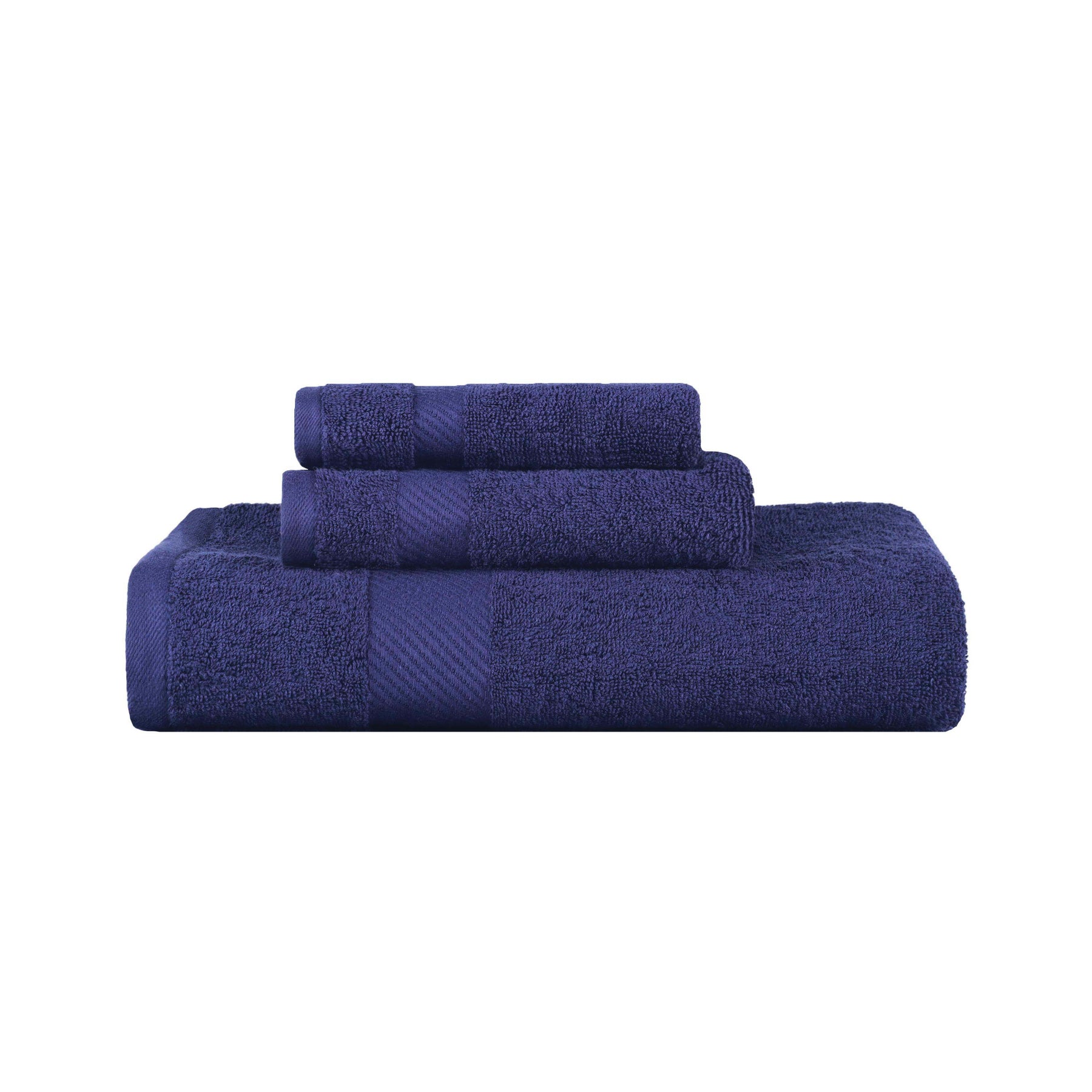 Kendell Egyptian Cotton Quick Drying 3 Piece Towel Set - NavyBlue