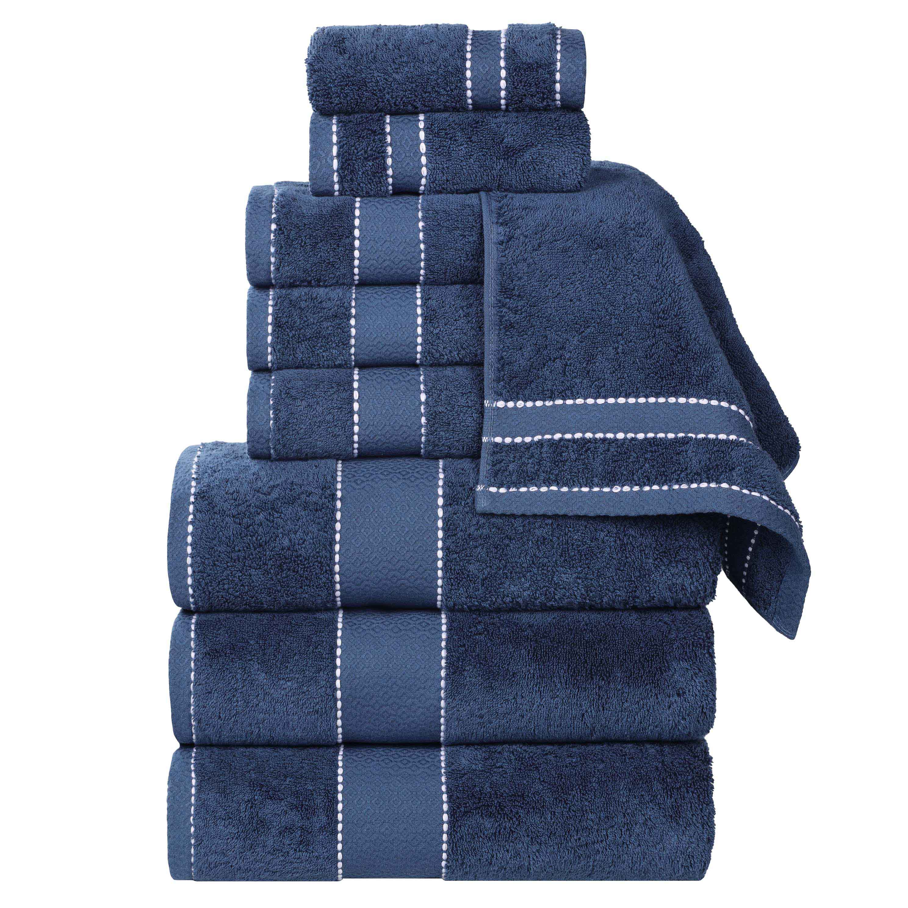 Niles Egyptian Giza Cotton Plush Heavyweight Soft 9 Piece Towel Set - Towel Set by Superior